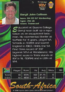 1996 Sports Deck Cricket World #5 Daryll Cullinan Back