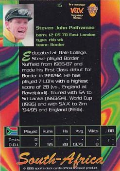 1996 Sports Deck Cricket World #15 Steve Palframan Back