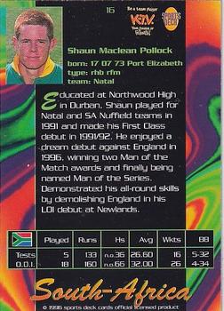 1996 Sports Deck Cricket World #16 Shaun Pollock Back