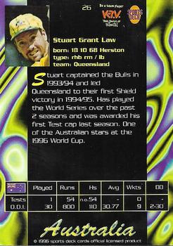 1996 Sports Deck Cricket World #26 Stuart Law Back