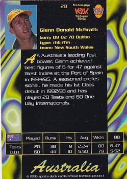 1996 Sports Deck Cricket World #28 Glenn McGrath Back