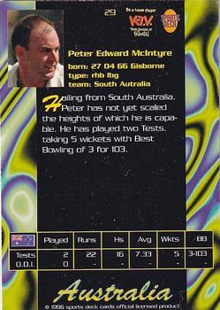 1996 Sports Deck Cricket World #29 Peter McIntyre Back