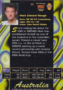 1996 Sports Deck Cricket World #35 Mark Waugh Back