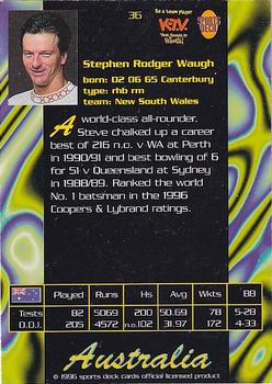 1996 Sports Deck Cricket World #36 Steve Waugh Back
