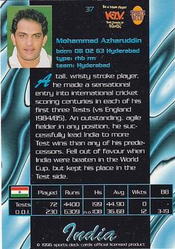 1996 Sports Deck Cricket World #37 Mohammad Azharuddin Back