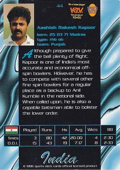 1996 Sports Deck Cricket World #44 Aashish Kapoor Back