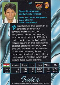 1996 Sports Deck Cricket World #48 Venkatesh Prasad Back
