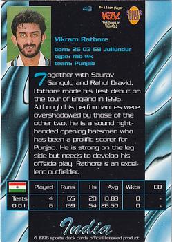 1996 Sports Deck Cricket World #49 Vikram Rathour Back