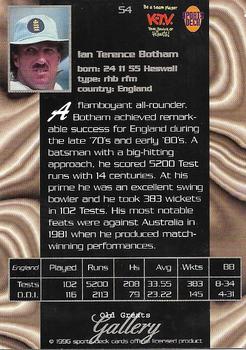1996 Sports Deck Cricket World #54 Ian Botham Back