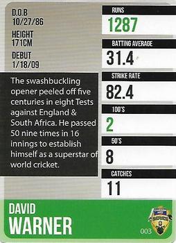 2014-15 Tap 'N' Play CA/BBL Cricket #003 David Warner Back