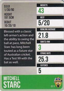 2014-15 Tap 'N' Play CA/BBL Cricket #011 Mitchell Starc Back