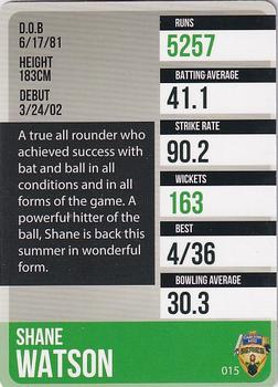 2014-15 Tap 'N' Play CA/BBL Cricket #015 Shane Watson Back