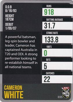 2014-15 Tap 'N' Play CA/BBL Cricket #035 Cameron White Back