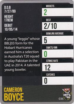 2014-15 Tap 'N' Play CA/BBL Cricket #036 Cameron Boyce Back