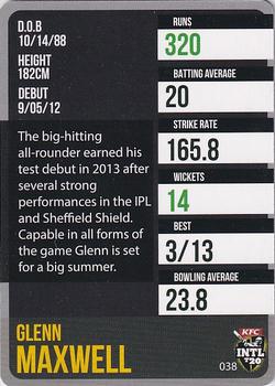 2014-15 Tap 'N' Play CA/BBL Cricket #038 Glenn Maxwell Back