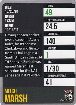 2014-15 Tap 'N' Play CA/BBL Cricket #040 Mitch Marsh Back
