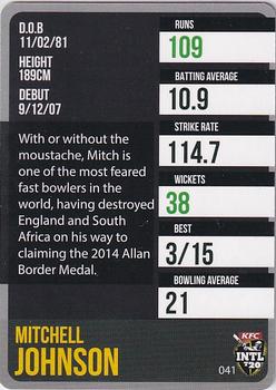 2014-15 Tap 'N' Play CA/BBL Cricket #041 Mitchell Johnson Back