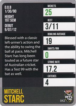 2014-15 Tap 'N' Play CA/BBL Cricket #042 Mitchell Starc Back