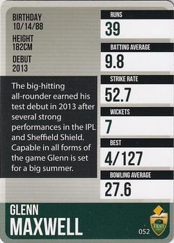 2014-15 Tap 'N' Play CA/BBL Cricket #052 Glenn Maxwell Back
