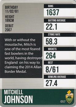 2014-15 Tap 'N' Play CA/BBL Cricket #057 Mitchell Johnson Back
