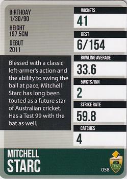 2014-15 Tap 'N' Play CA/BBL Cricket #058 Mitchell Starc Back