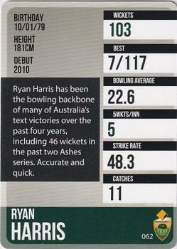 2014-15 Tap 'N' Play CA/BBL Cricket #062 Ryan Harris Back
