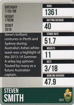 2014-15 Tap 'N' Play CA/BBL Cricket #065 Steven Smith Back