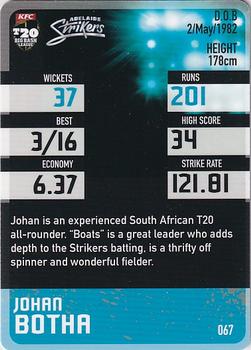 2014-15 Tap 'N' Play CA/BBL Cricket #067 Johan Botha Back