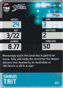2014-15 Tap 'N' Play CA/BBL Cricket #074 Shaun Tait Back