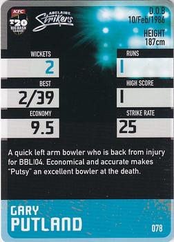 2014-15 Tap 'N' Play CA/BBL Cricket #078 Gary Putland Back