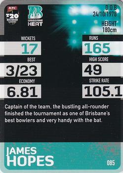 2014-15 Tap 'N' Play CA/BBL Cricket #085 James Hopes Back