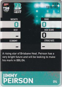 2014-15 Tap 'N' Play CA/BBL Cricket #094 Jimmy Peirson Back