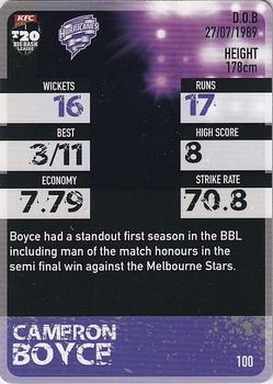 2014-15 Tap 'N' Play CA/BBL Cricket #100 Cameron Boyce Back