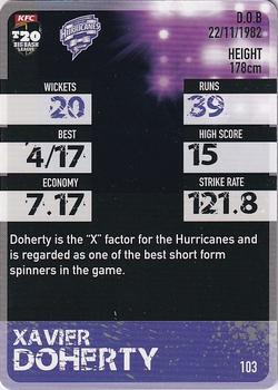 2014-15 Tap 'N' Play CA/BBL Cricket #103 Xavier Doherty Back