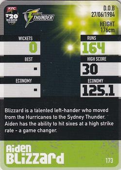 2014-15 Tap 'N' Play CA/BBL Cricket #173 Aiden Blizzard Back