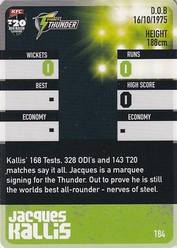 2014-15 Tap 'N' Play CA/BBL Cricket #184 Jacques Kallis Back