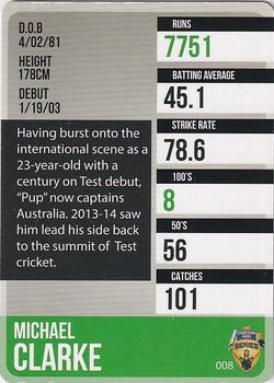 2014-15 Tap 'N' Play CA/BBL Cricket - Silver #008 Michael Clarke Back
