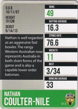 2014-15 Tap 'N' Play CA/BBL Cricket - Silver #013 Nathan Coulter-Nile Back