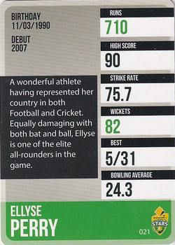 2014-15 Tap 'N' Play CA/BBL Cricket - Silver #021 Ellyse Perry Back