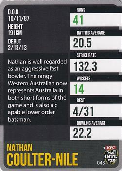 2014-15 Tap 'N' Play CA/BBL Cricket - Silver #043 Nathan Coulter-Nile Back