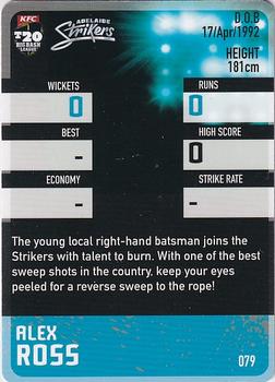 2014-15 Tap 'N' Play CA/BBL Cricket - Silver #079 Alex Ross Back