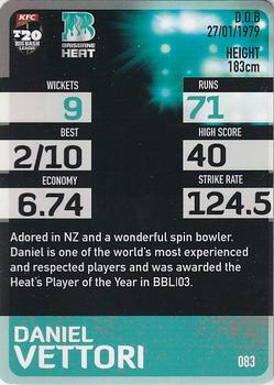 2014-15 Tap 'N' Play CA/BBL Cricket - Silver #083 Daniel Vettori Back