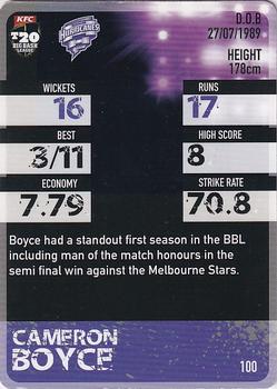 2014-15 Tap 'N' Play CA/BBL Cricket - Silver #100 Cameron Boyce Back