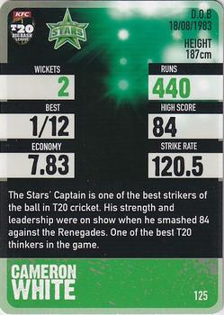 2014-15 Tap 'N' Play CA/BBL Cricket - Silver #125 Cameron White Back
