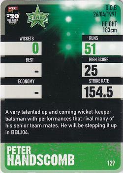 2014-15 Tap 'N' Play CA/BBL Cricket - Silver #129 Peter Handscomb Back