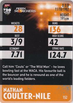 2014-15 Tap 'N' Play CA/BBL Cricket - Silver #152 Nathan Coulter-Nile Back