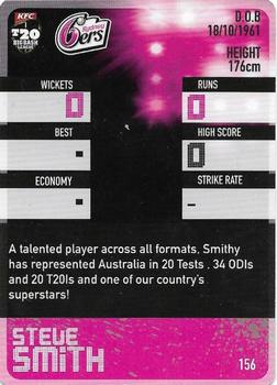 2014-15 Tap 'N' Play CA/BBL Cricket - Silver #156 Steve Smith Back