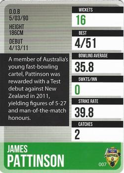 2014-15 Tap 'N' Play CA/BBL Cricket - Gold #007 James Pattinson Back