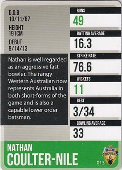 2014-15 Tap 'N' Play CA/BBL Cricket - Gold #013 Nathan Coulter-Nile Back