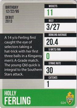2014-15 Tap 'N' Play CA/BBL Cricket - Gold #024 Holly Ferling Back